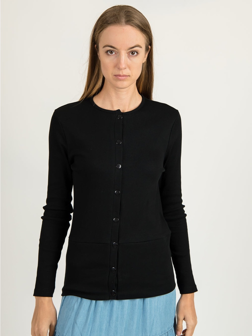Jay Basic Ribbed Cardigan Top